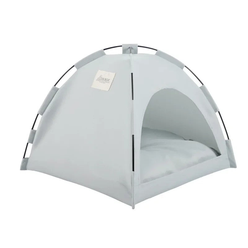 CozyTent™ Cat House – Foldable Canvas Pet Bed for Cats & Small Dogs