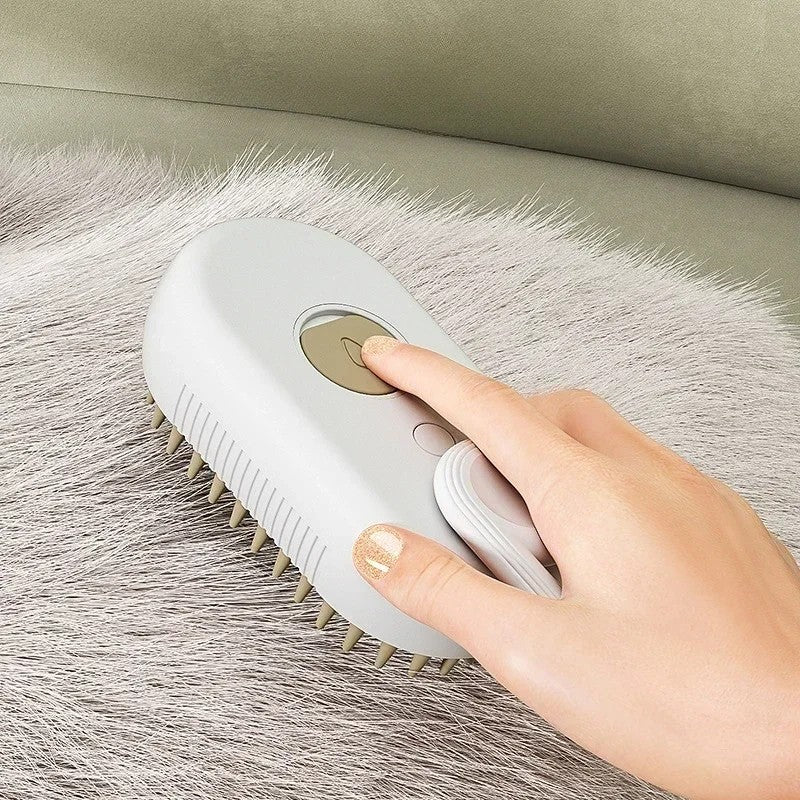 FurEase™ Steam Brush – 3-in-1 Pet Grooming & Massage Tool