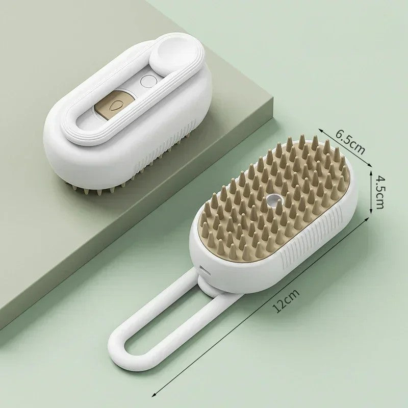 FurEase™ Steam Brush – 3-in-1 Pet Grooming & Massage Tool