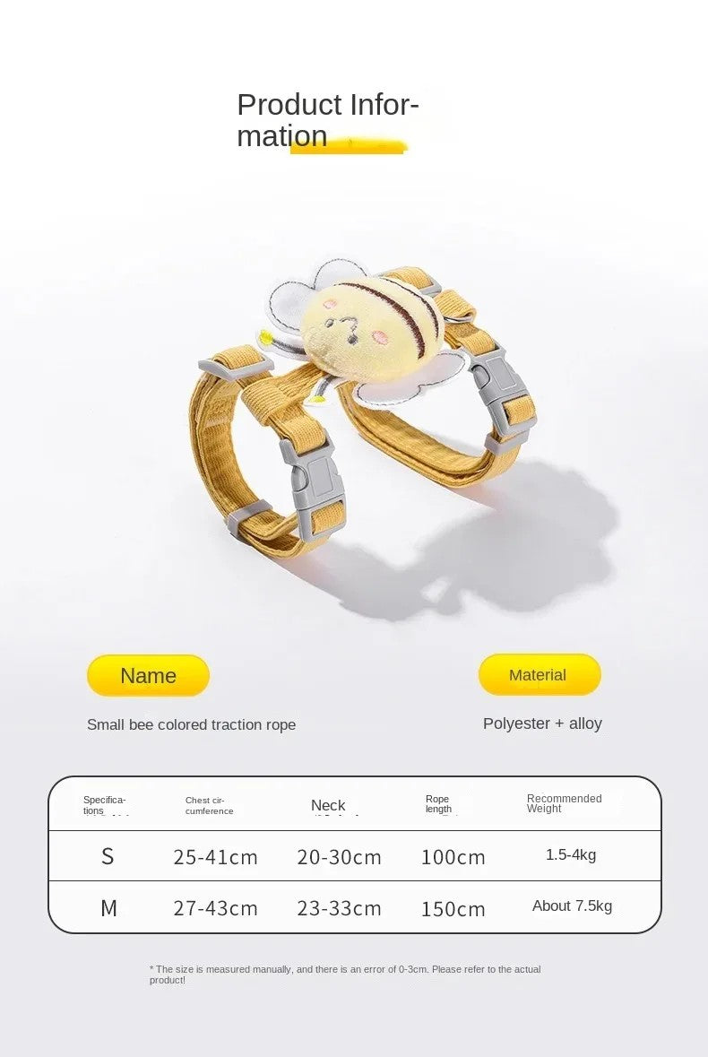 BeeHug™ Harness – Adjustable Cartoon Bee Leash for Cats & Small Dogs