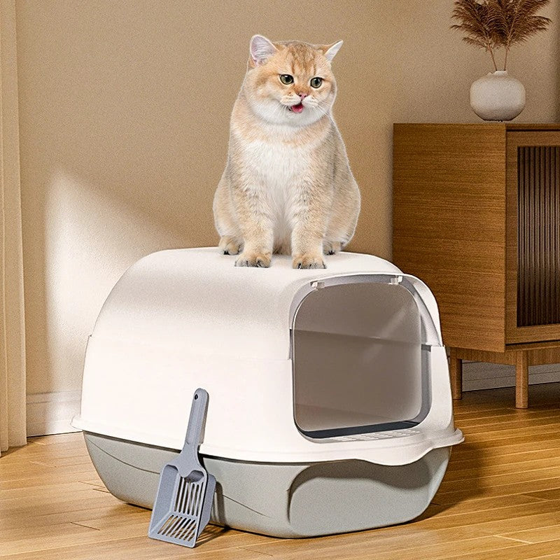 VoltSify™ Flip-Top Cat Litter Box with Scoop & Deodorizer