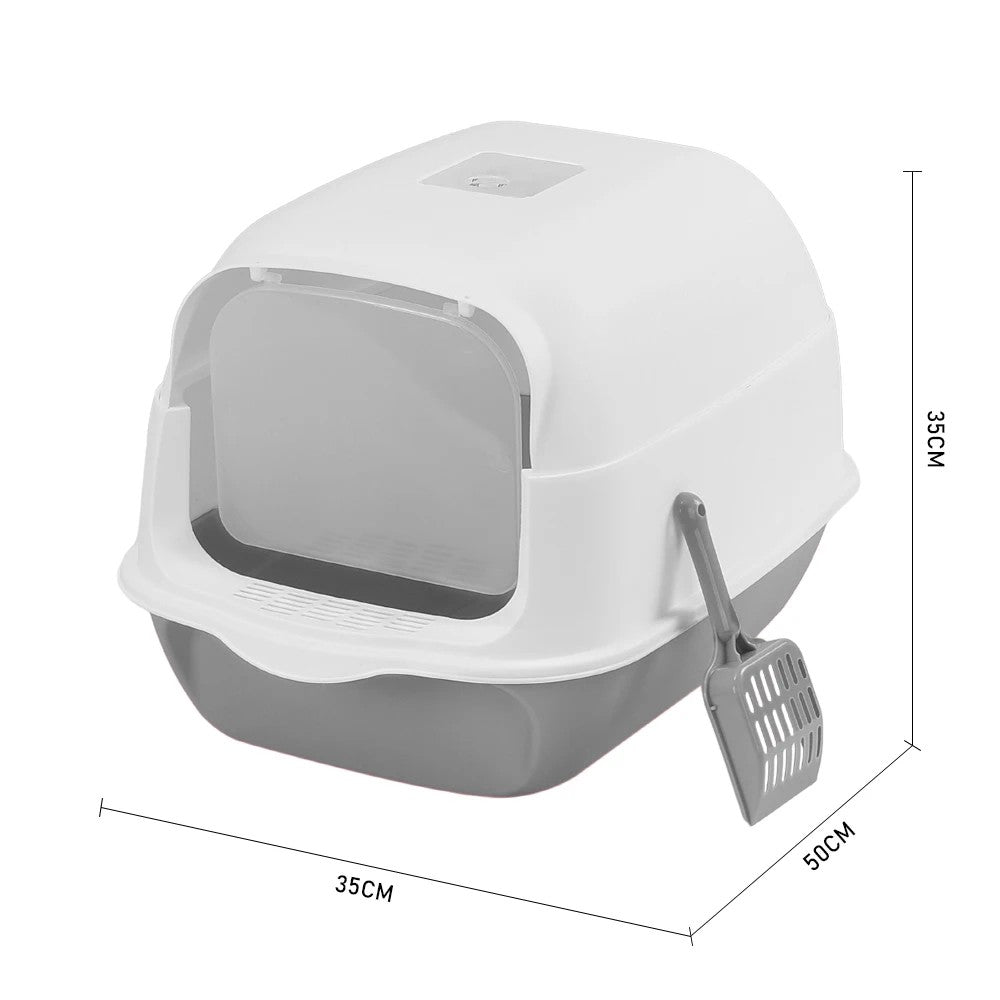 VoltSify™ Flip-Top Cat Litter Box with Scoop & Deodorizer