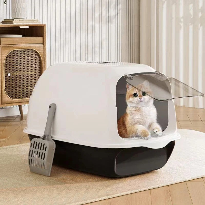 VoltSify™ Flip-Top Cat Litter Box with Scoop & Deodorizer