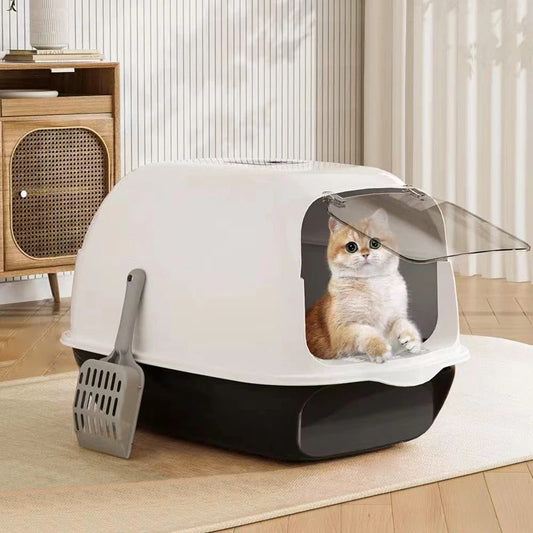 VoltSify™ Flip-Top Cat Litter Box with Scoop & Deodorizer