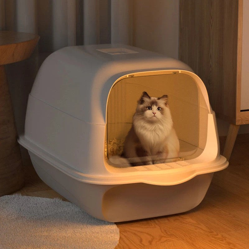 VoltSify™ Flip-Top Cat Litter Box with Scoop & Deodorizer
