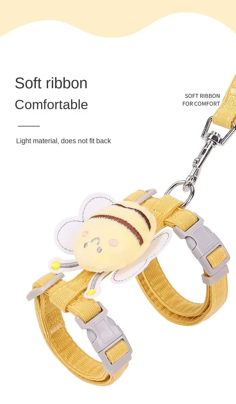 BeeHug™ Harness – Adjustable Cartoon Bee Leash for Cats & Small Dogs